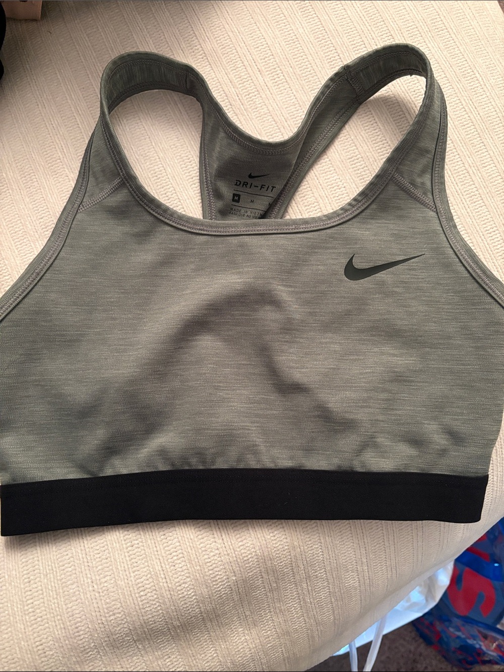 Nike Women's Gray Dri-FIT Racerback Sports Bra